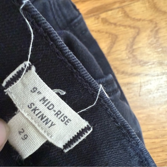 Madewell 9" Mid-Rise‎ Skinny Jeans in ISKO Stay Black size 29 - Picture 6 of 6